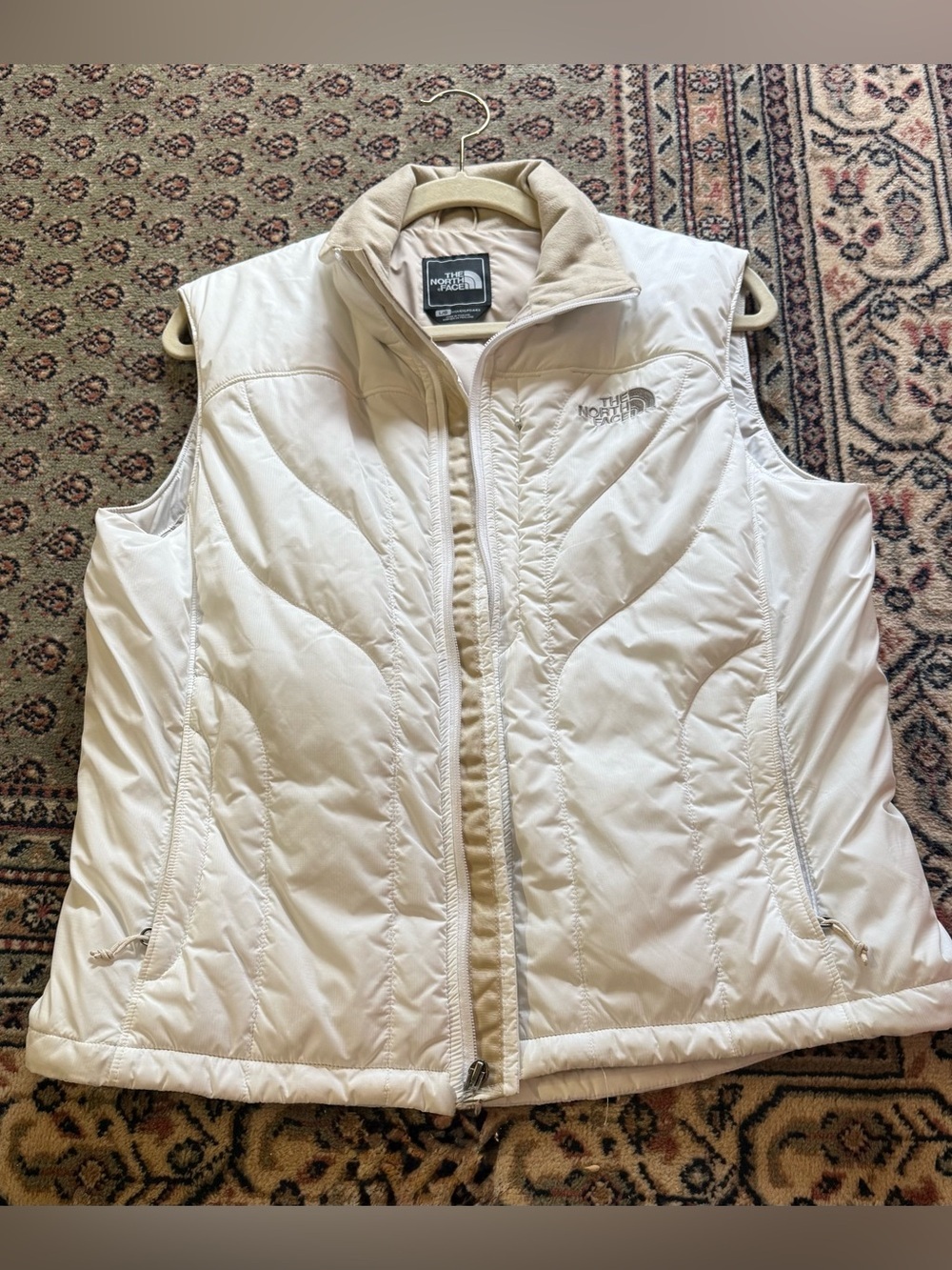 The North Face PrimaLoft Cream Insulated Puffer Vest Womens L | Gorpcore Outdoor